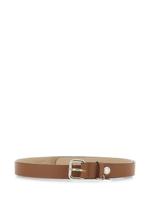 GIANNI CHIARINI logo-charm grained-calf leather belt - Brown