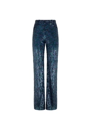 Alberta Ferretti sequin-embellishment straight-leg trousers - Blue