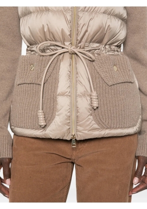Moncler padded-detail cardigan - Brown