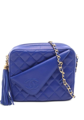 CHANEL Pre-Owned 1986-1988 tassel-detail quilted shoulder bag - Blue
