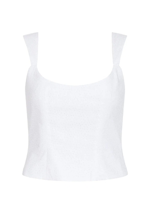 Markarian Maisie floral-eyelet corset top - White