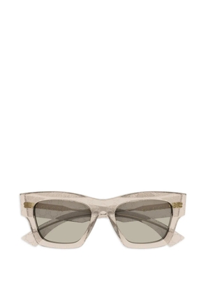 Gucci Eyewear GG monogram geometric-frame sunglasses - Brown