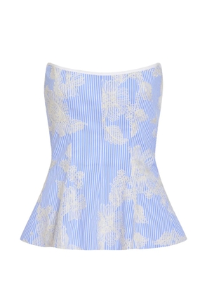 Markarian Lola floral-embroidered strapless top - Blue