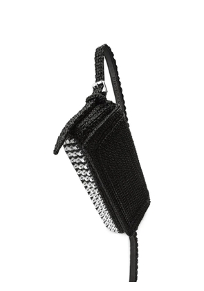 Alexander Wang Ricco crystal-embellished crochet shoulder bag - Black