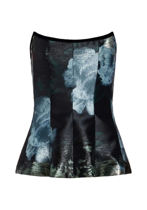 Markarian Lola floral-brocade corset top - Black