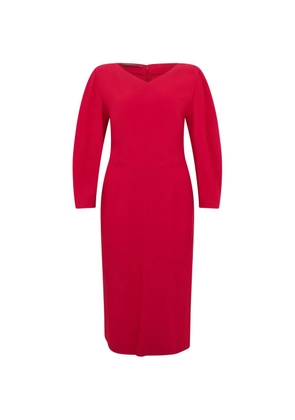 Alberta Ferretti V-neck midi dress - Red