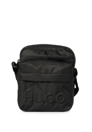HUGO logo-embossed messenger bag - Black