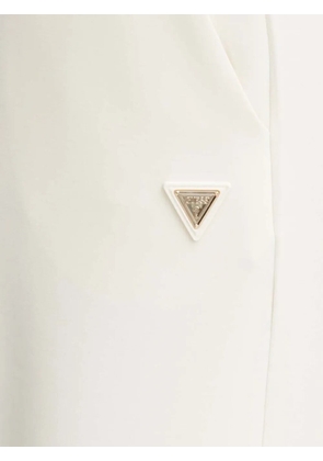 GUESS USA logo-plaque wide-leg trousers - White