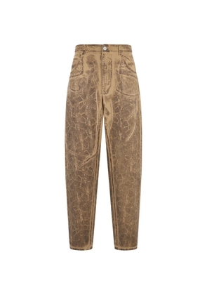 Alberta Ferretti animal-print tapered jeans - Neutrals