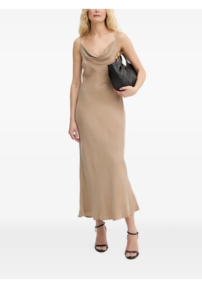 GUESS USA cowl-neck spaghetti-strap midi dress - Neutrals