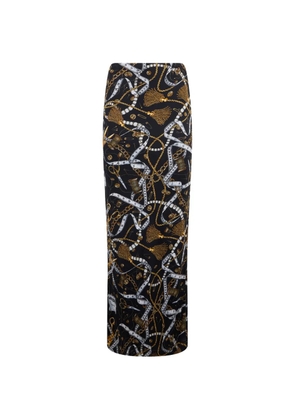 Moschino graphic-print maxi skirt - Black