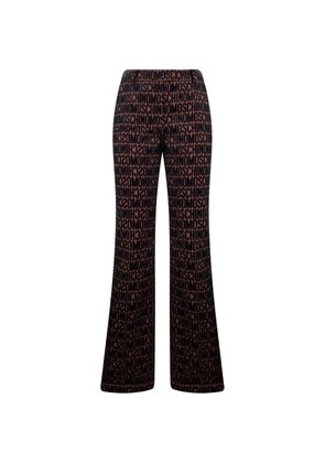 Moschino logo-print flared trousers - Brown
