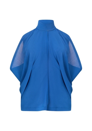 Alberta Ferretti high-neck flared blouse - Blue