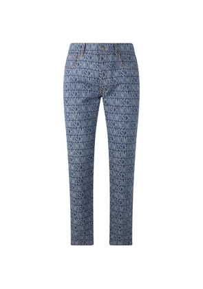 Moschino logo-print slim-fit jeans - Blue