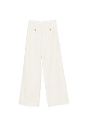 Maje button-detail straight-leg trousers - Neutrals