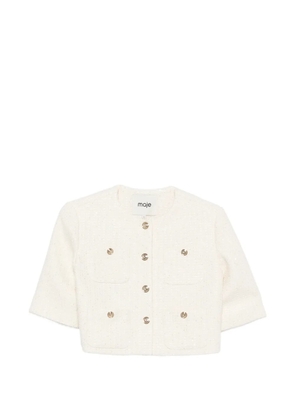 Maje short-sleeve button-front jacket - Neutrals