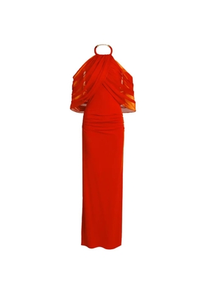 Silvia Tcherassi Duffy draped halterneck maxi dress - Orange