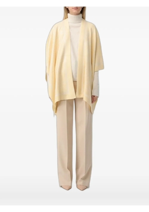 Lauren Ralph Lauren monogram-print knit cape - Yellow
