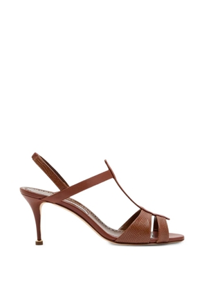 Manolo Blahnik Retauxlo leather heeled sandals - Brown