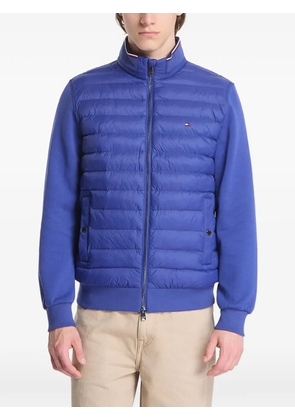 Tommy Hilfiger quilted-panel zip-up sweater - Blue