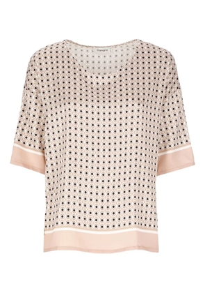 Kangra geometric-pattern short-sleeve top - 001 PINK