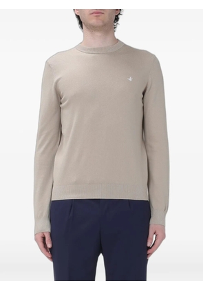 BROOKSFIELD logo-embroidered crew-neck sweater - Neutrals