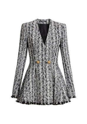 Balmain two-tone flared tweed dress - Black