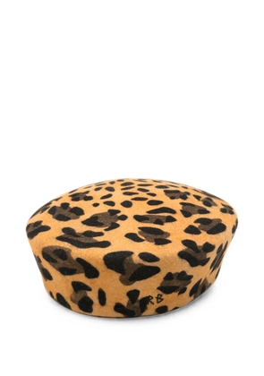 Ruslan Baginskiy leopard-print beret - Neutrals