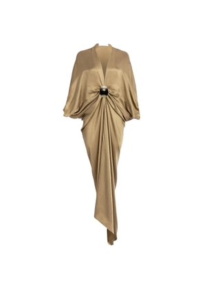 Silvia Tcherassi Fiore draped maxi dress - Brown