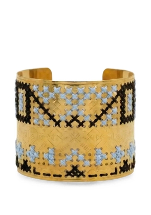 L'EIGHT STUDIO embroidered engraved cuff bracelet - Gold