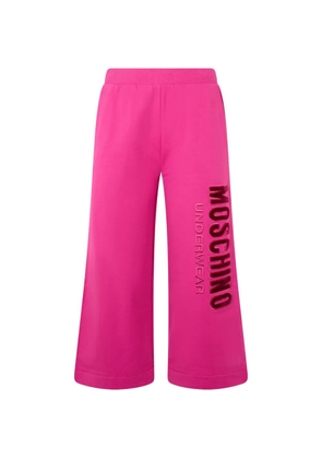 Moschino logo-print wide-leg track pants - Pink