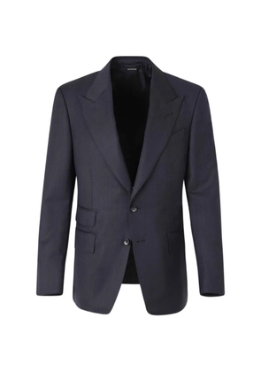 TOM FORD herringbone peak-lapel suit - Blue