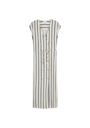 Tommy Hilfiger striped double-breasted midi dress - Neutrals