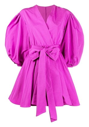 Valentino Garavani balloon sleeves wrap mini dress - Purple