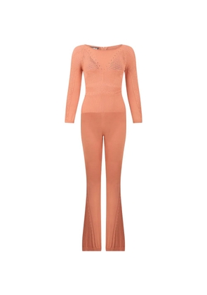 Alberta Ferretti perforated flared jumpsuit - Orange
