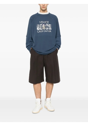 Palm Angels slogan-print raglan-sleeve T-shirt - Blue