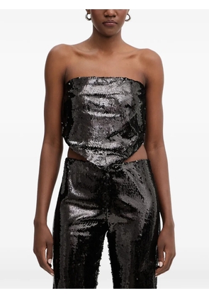 Haveone sequin-embellished strapless top - Black