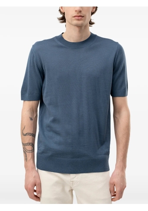 BOSS short-sleeve ribbed-trim sweater - Blue