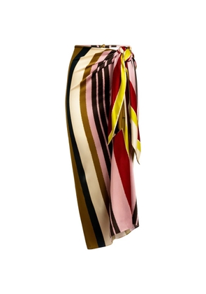 Silvia Tcherassi Viveka striped wrap midi skirt - Pink