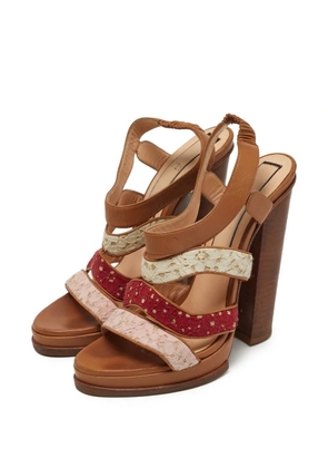 Nº21 lace peep-toe sandals - Brown