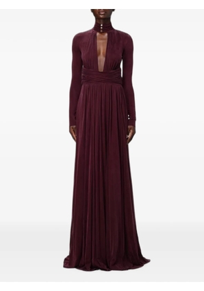 Elisabetta Franchi cut-out ruched-waist maxi dress - Red