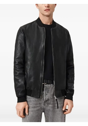 AllSaints zip-up leather bomber jacket - Black