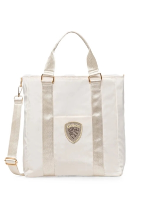 Blauer logo-patch tote bag - White