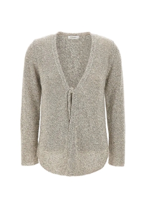 Kangra sequin-embellished asymmetrical-hem cardigan - Neutrals