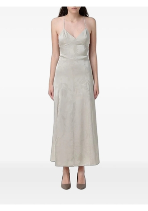 Armani Exchange damask-effect satin dress - Neutrals