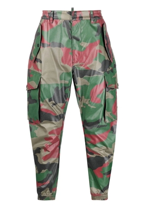DSQUARED2 camouflage-print tapered cargo trousers - Green