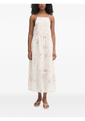FRACOMINA floral-print tiered midi dress - White