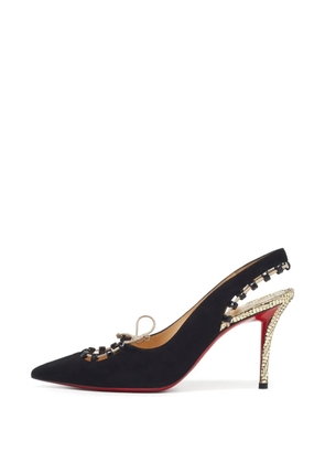 Christian Louboutin Pre-Owned Rivafish suede slingback heeled pumps - Black