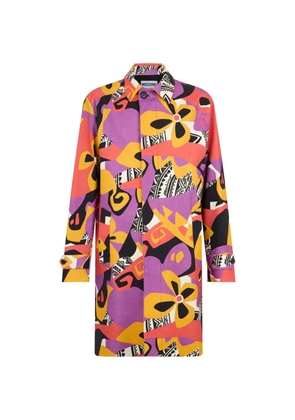 Moschino floral-print long-sleeve single-breasted coat - Purple