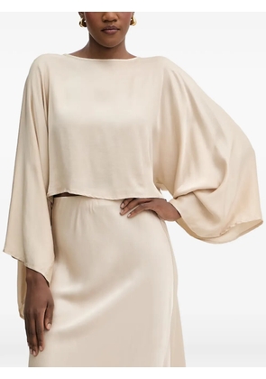 Haveone batwing-sleeve cropped blouse - Neutrals